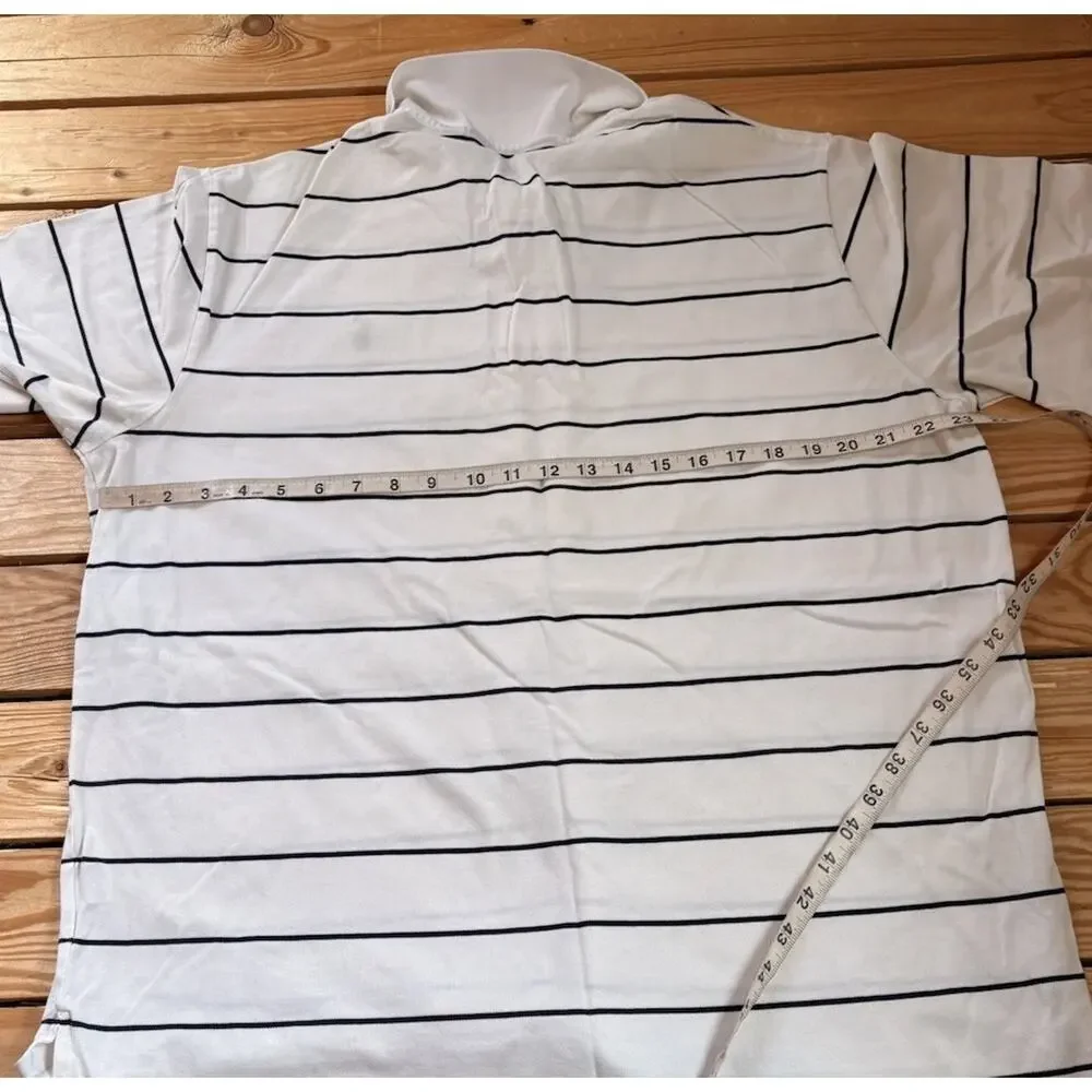 Vintage Ralph Lauren Polo golf Men’s Short Sleeve Stripe Shirt Size XL White M7